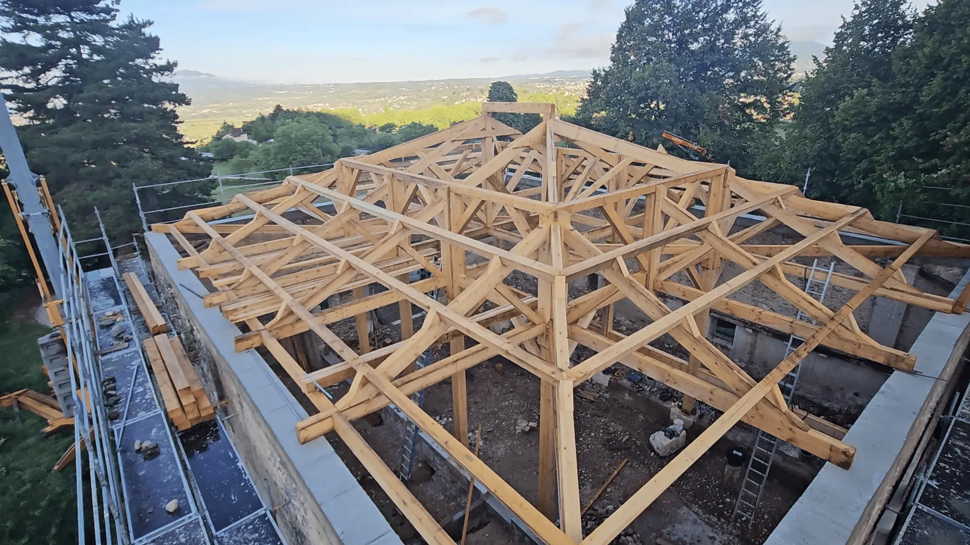 Visite d'un chantier de construction AOC bois de Chartreuse
