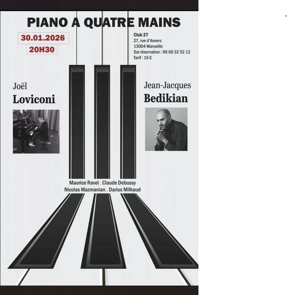 Concert de piano à 4 mains : J. Loviconi et JJ Bedikian