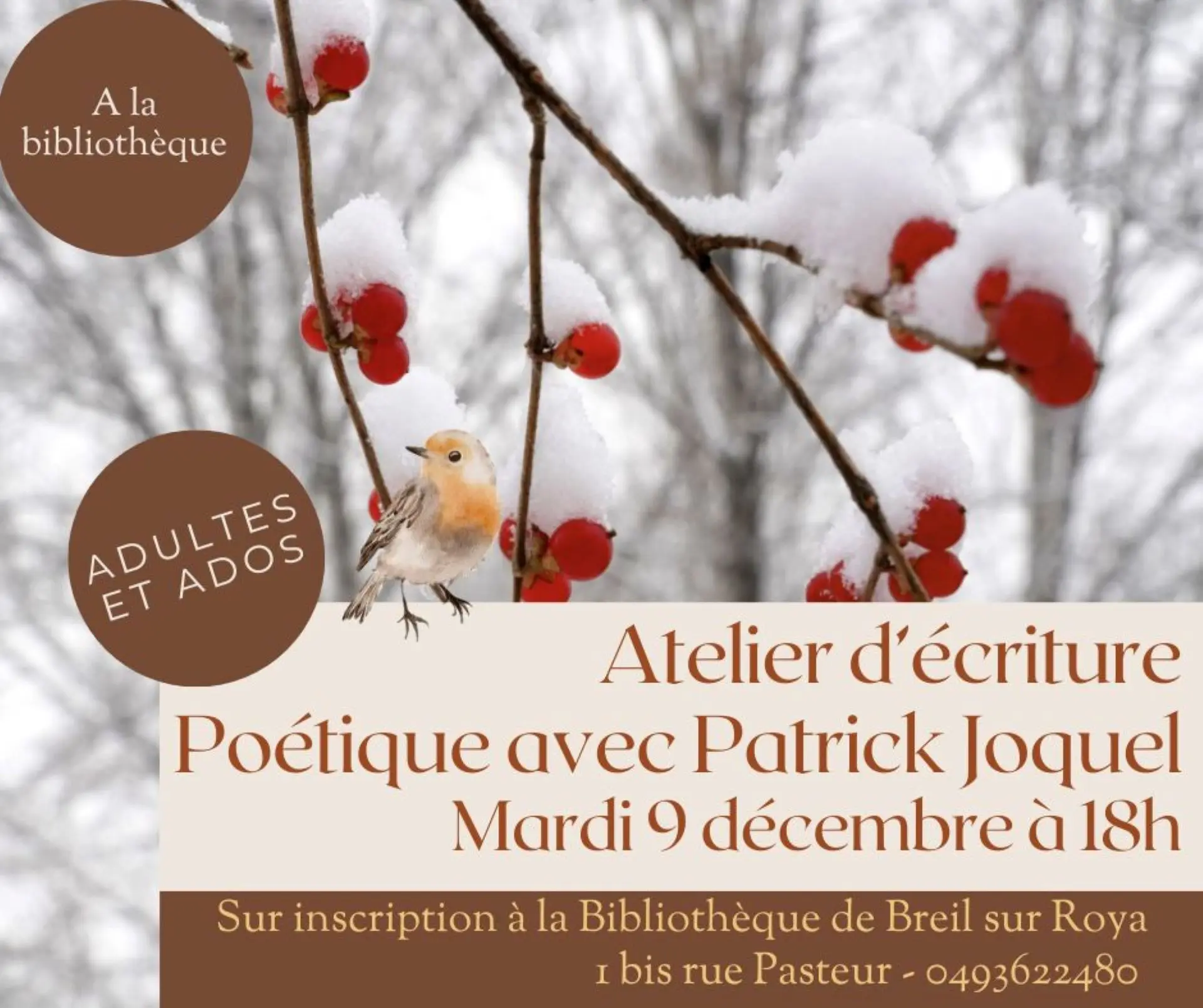 Atelier d'écriture poétique