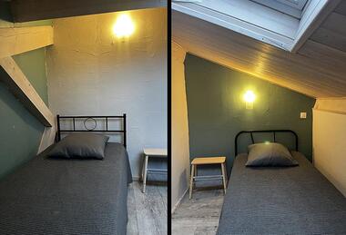 chambre grise chalet 2 lits