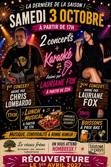 Le vieux frêne part en live - Soirée concerts + karaoké_Tarentaise