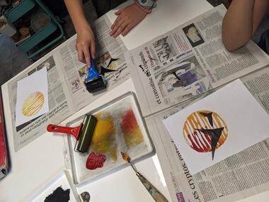 estampe à l'atelier