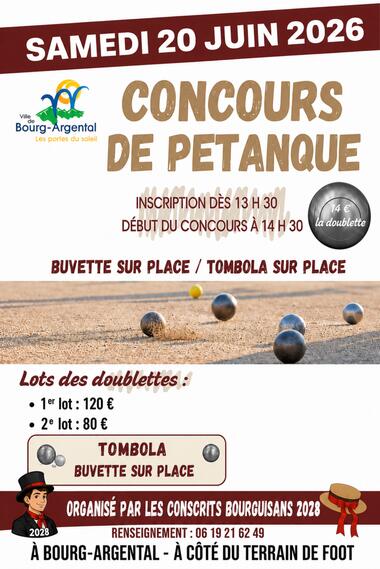 Concours de pétanque - Classe 2028_Bourg-Argental