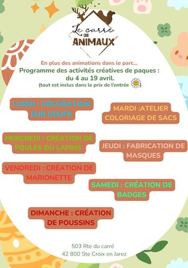 Vacances Pâques au Carré des Animaux_Sainte-Croix-en-Jarez