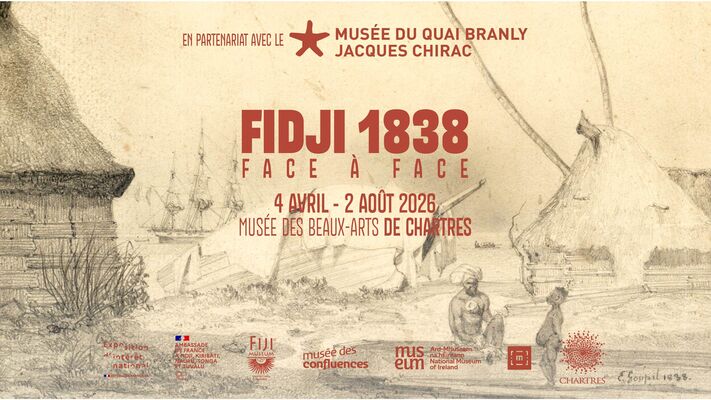 Visuel de l'affiche de l'exposition Fidji 1838