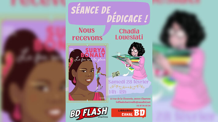 Affiche - Bientôt en dédicace ! - Chadia Loueslati - Surya Bonaly, Loueslati & Barnéoud - Surya Bonaly