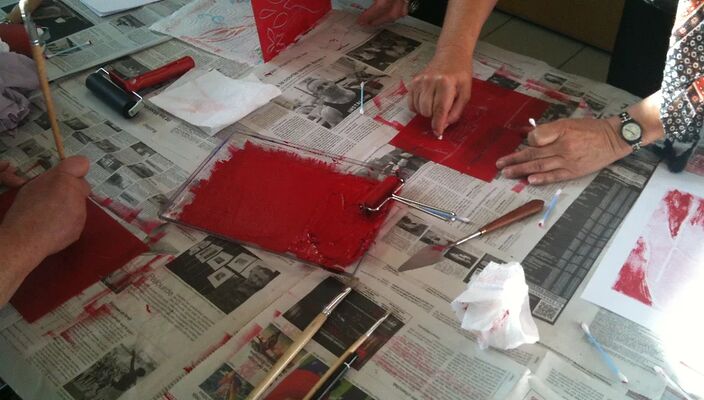 Atelier d'impression en monotype