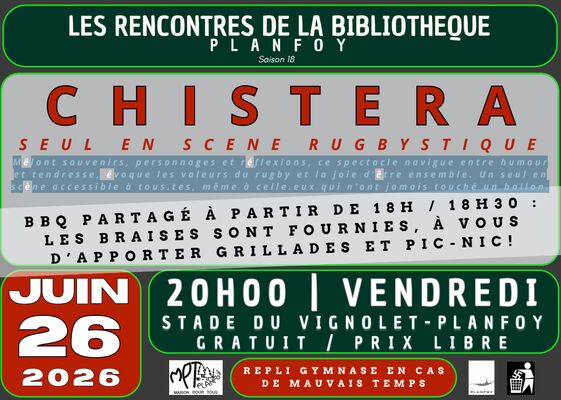 Les rencontres de la bibliothèque - Théâtre Chistera_Planfoy