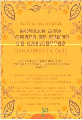 Bourse aux jouets et vente de caillettes_Colombier