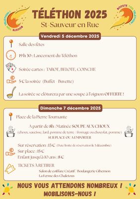 Matinée Soupe aux choux - Téléthon_Saint-Sauveur-en-Rue