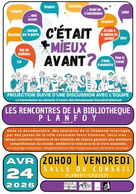 Les rencontres de la bibliothèque - Documentaire "C'était mieux avant"_Planfoy