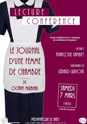 Lecture-spectacle théâtrale “Journal d’une femme de chambre”_Pélussin