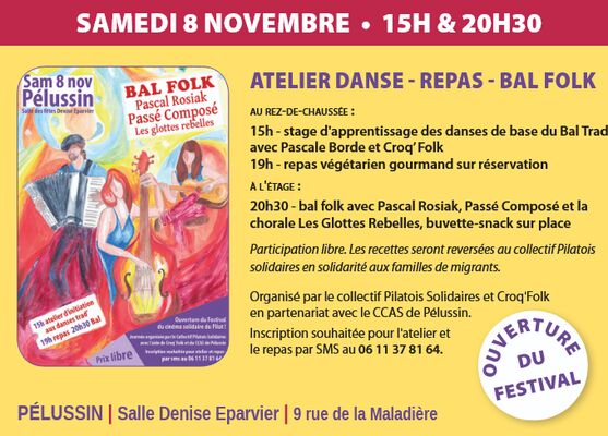Festival du cinéma solidaire dans le Pilat "Atelier danse - Dîner - Bal Folk"_Pélussin