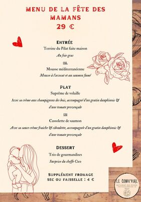 Menu de la fête des mères au Convi'Vial_Chuyer