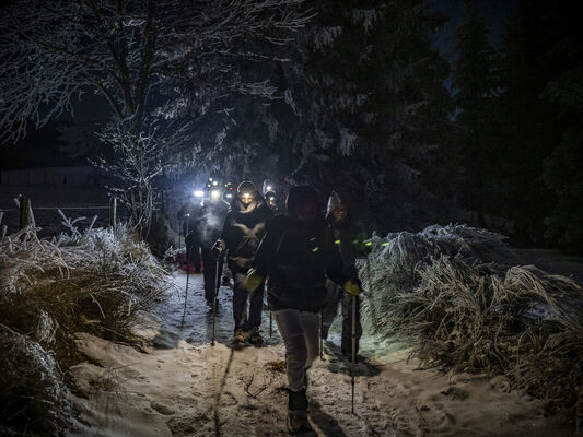 Veillée nordique avec repas montagnard à l'Auberge du Grand Bois_La Versanne