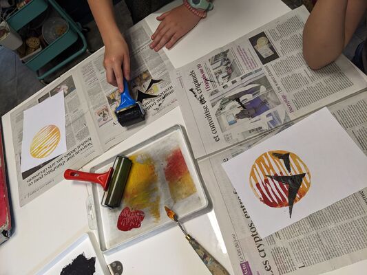 estampe à l'atelier