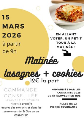 Matinée Lasagnes + cookies_Saint-Sauveur-en-Rue