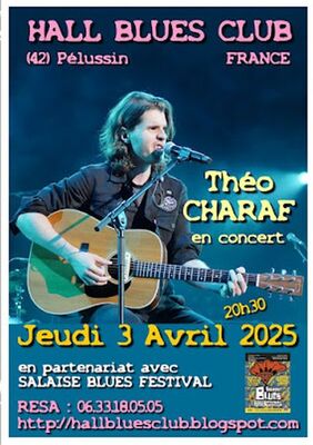 Concert " Théo Charaf (partenariat avec Salaise Blues Festival)" - Hall Blues Club_Pélussin