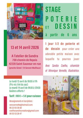 Stage poterie et dessin pour enfants_Saint-Sauveur-en-Rue