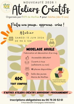 Atelier créatif "Modelage argile"_Marlhes