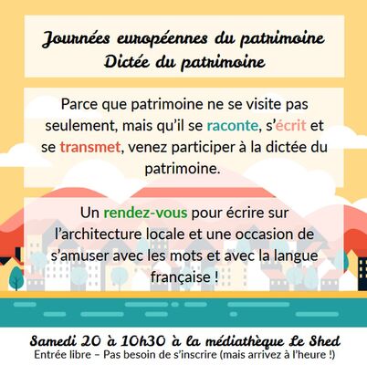 Les journées européennes du Patrimoine "Dictée du patrimoine"_Pélussin