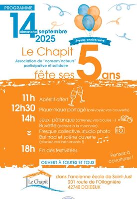 L'association Le Chapit fête ses 5 ans !_Doizieux