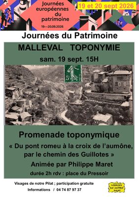 Journées Européennes du Patrimoine : balade commentée "Malleval Toponymie"_Malleval