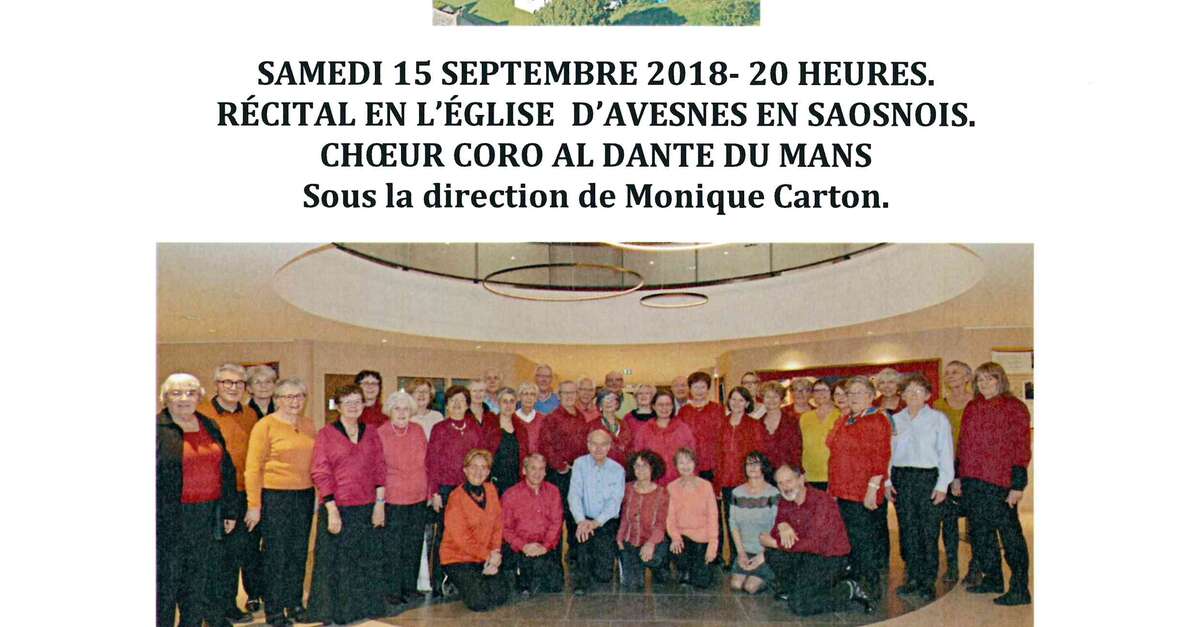 RECITAL CHOEUR CORO AL DANTE DU MANS (Avesnes-en-Saosnois) | Office de ...