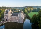 Chateau de Trécesson - vue aérienne - Campénéac - Brocéliande - Bretagne