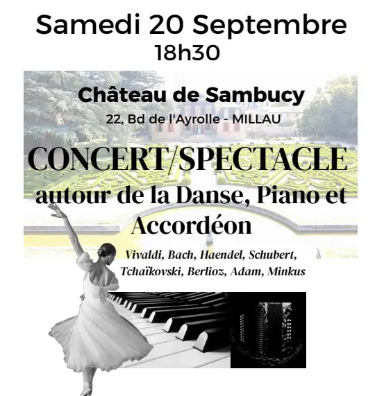 Concert / spectacle autour de la danse, piano et accordéon au Château de Sambucy
