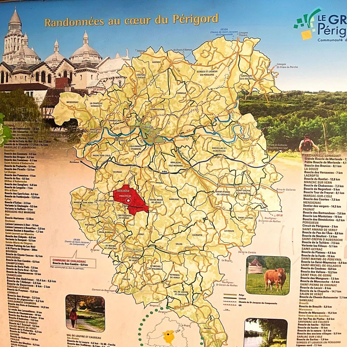 CHALAGNAC-Boucle du Bas  Combin-Panneau d'appel 2