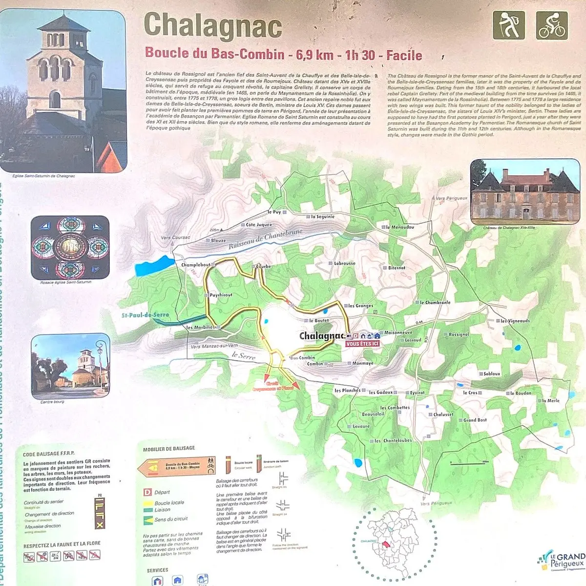 CHALAGNAC-Boucle du Bas Combin-Panneau d'appel