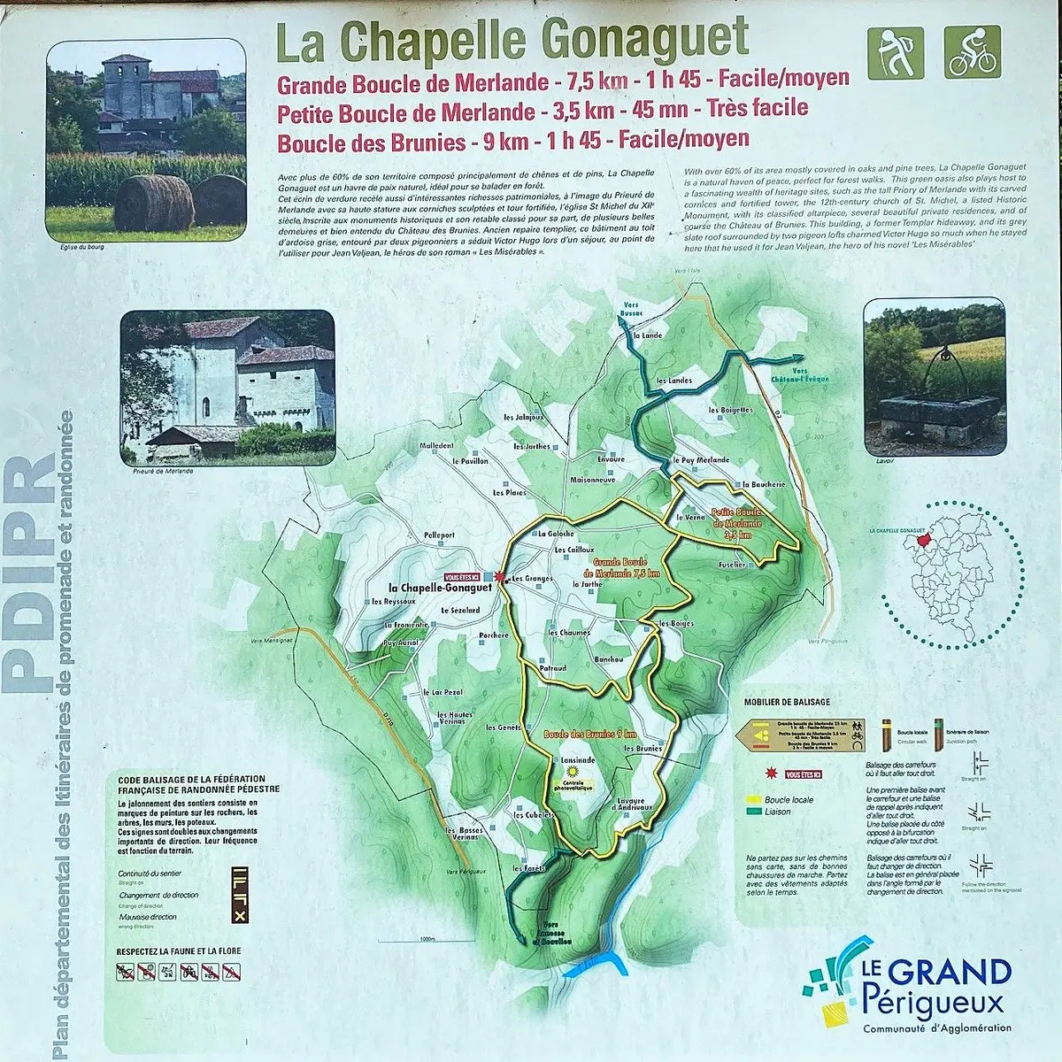 LA CHAPELLE-GONAGUET-Boucle des Brunies-Panneau d'appel