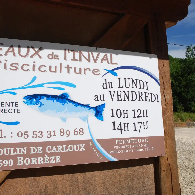 Panneau pisciculture de l'Inval