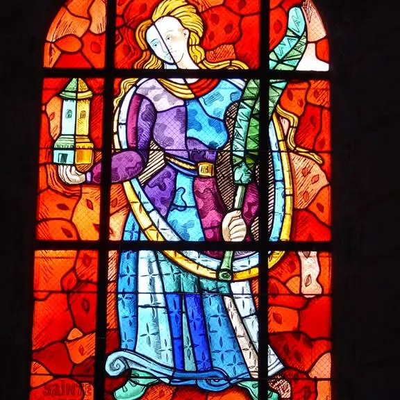 Vitrail Sainte Barbe - Chapelle Notre Dame de Sion - Plouay - Morbihan Bretagne sud