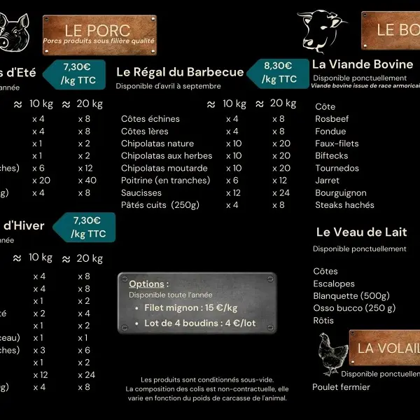 la touche locale - plaquette viande - vente à la ferme - lycée - Ploërmel