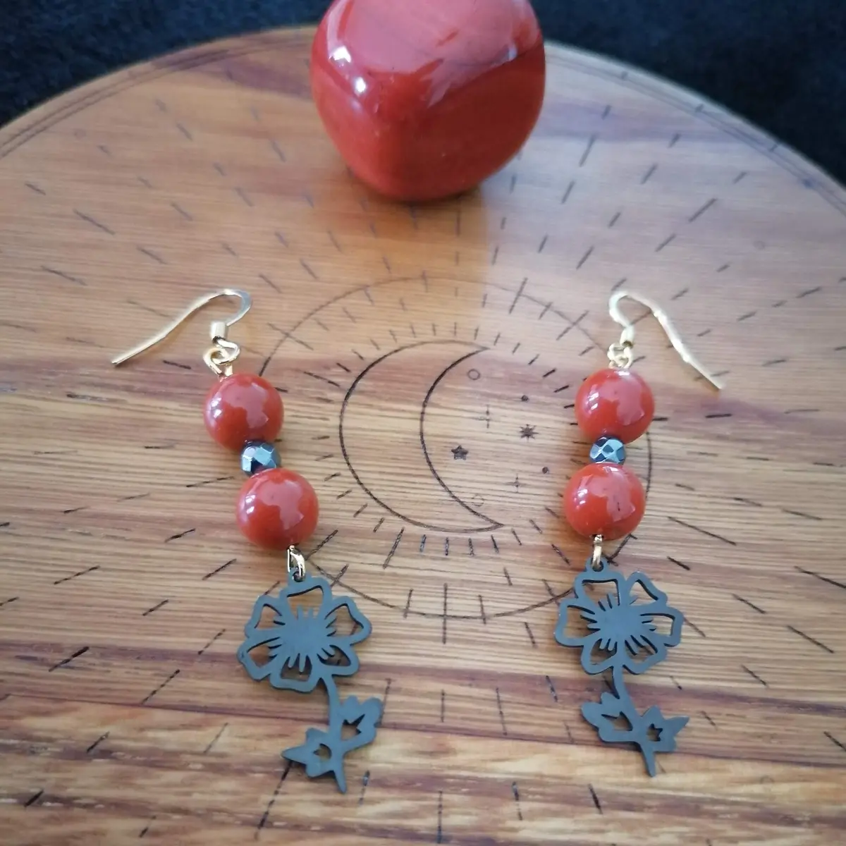Boucles d'oreilles coquelicot