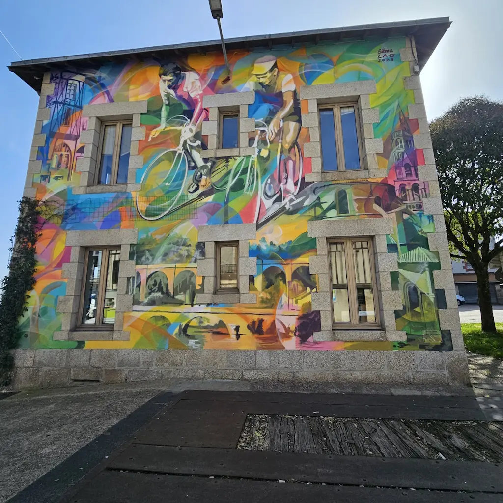 Fresque Poulidor en street art réalisée par Sêma Lao
