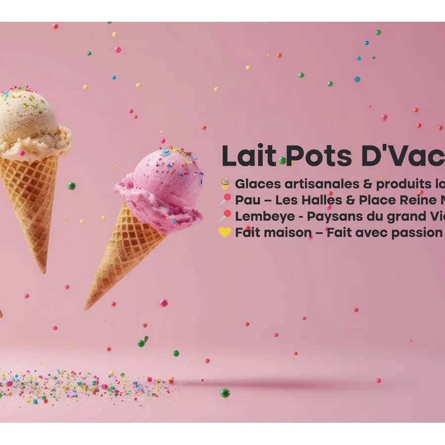 Lait pots d'vaches glaces
