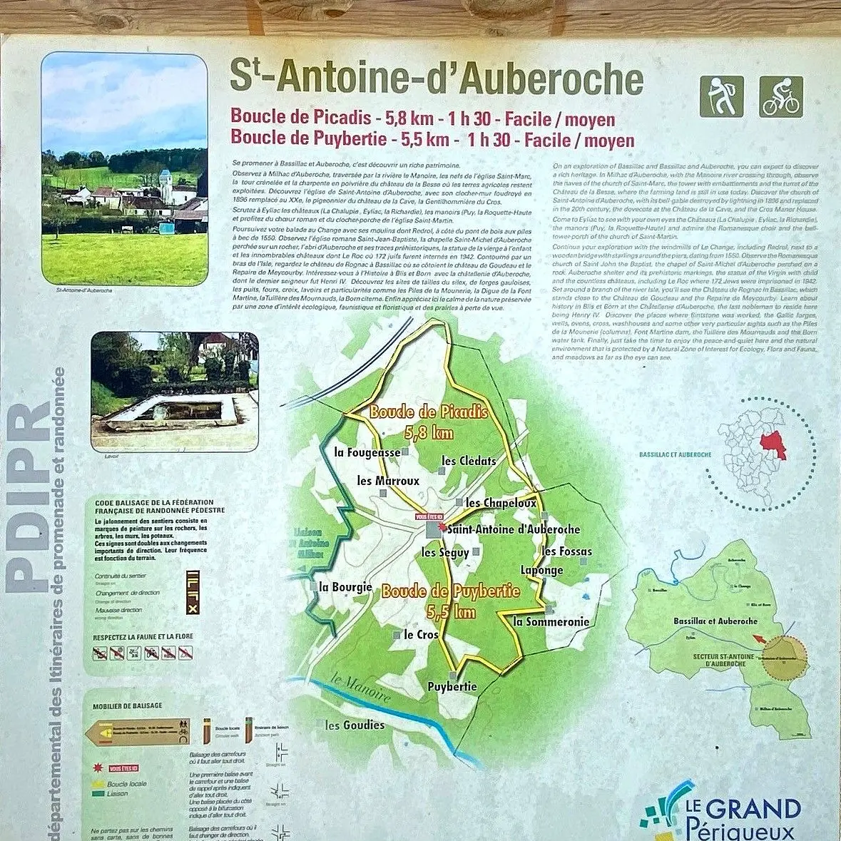SAINT ANTOINE D'AUBEROCHE-Boucle des Picadis-Panneau d'appel