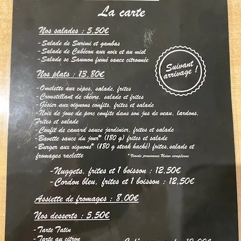 carte Les barriques