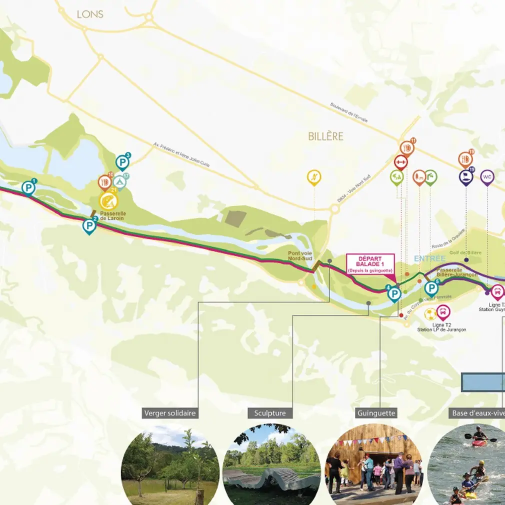 entre gave et golf - Jurançon - carte