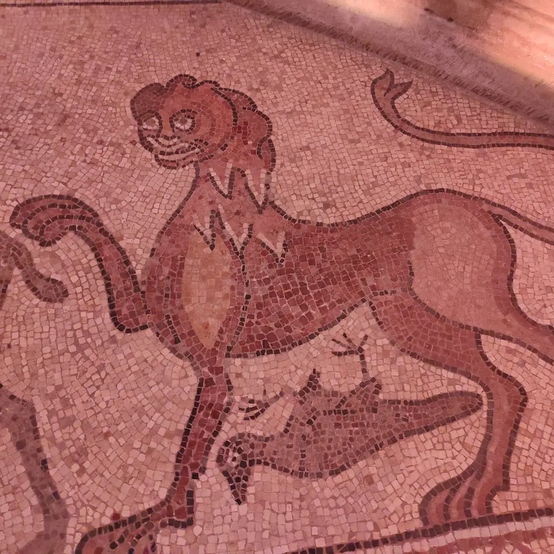 Mosaïque Cathédrale de Lescar - Lescar - détail lion