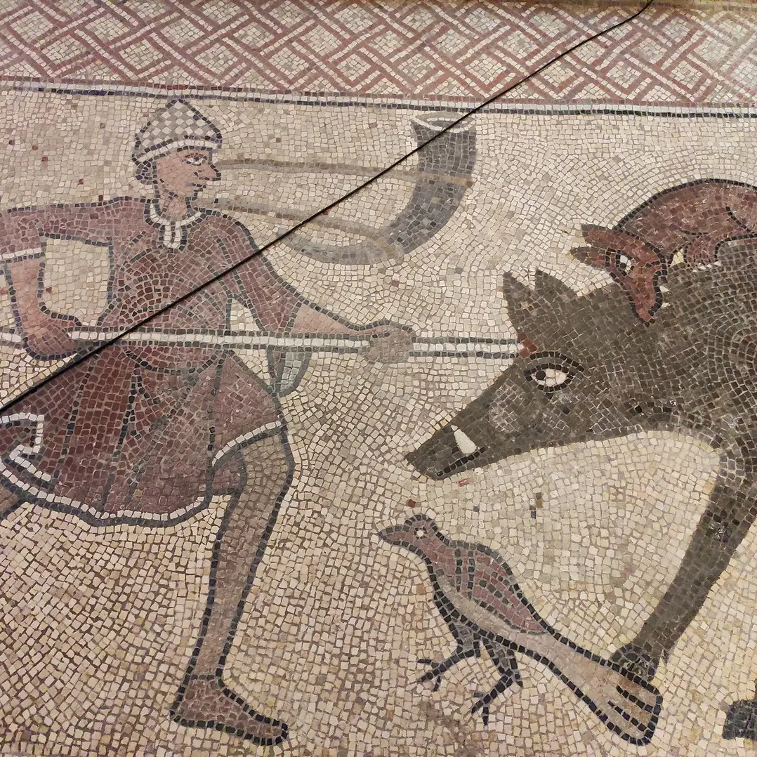 Mosaïque Cathédrale de Lescar - Lescar - détail veneur