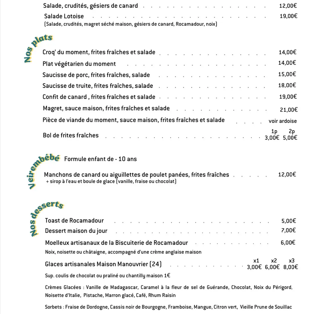 Carte Eté