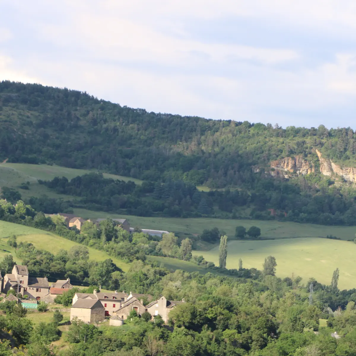 Chabannes et la ferme de Malavieille vus du Villard Sentier des saliens_3
