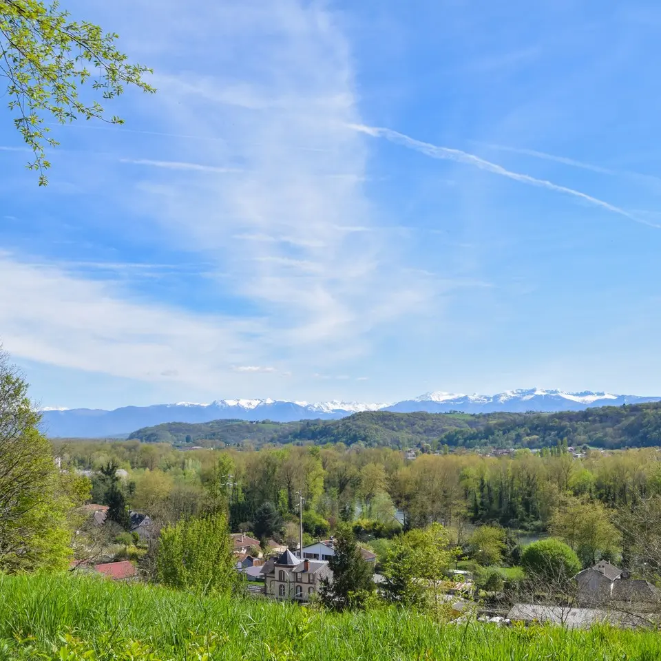 Bizanos - Les hauteurs de Franqueville - Panorama sur le coteau et les Pyrénées