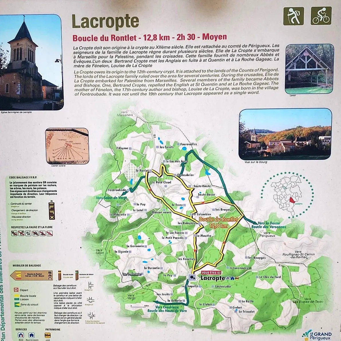 LACROPTE-Boucle du Rontlet-Panneau d'appel