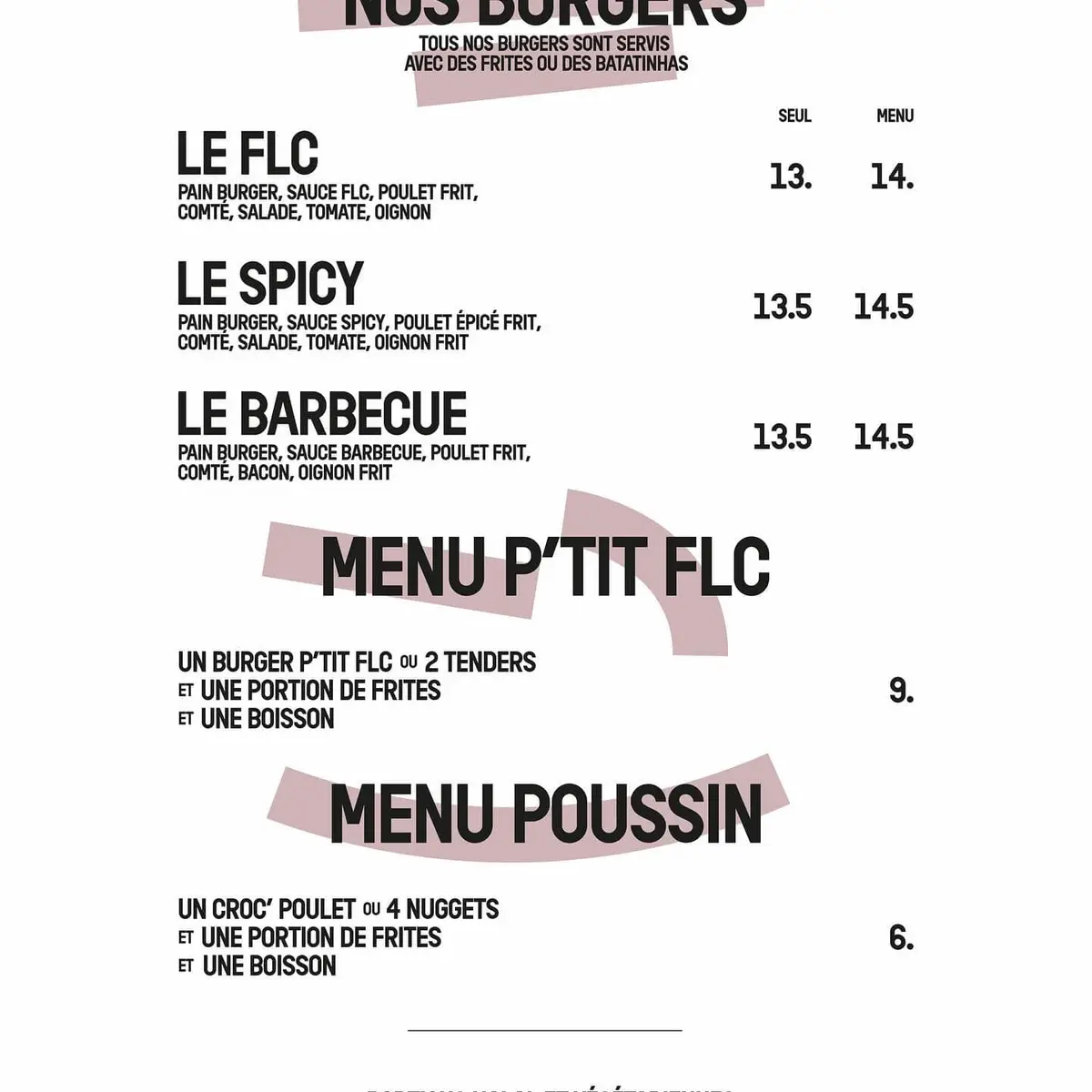 Fontenay Love Chicken carte 1