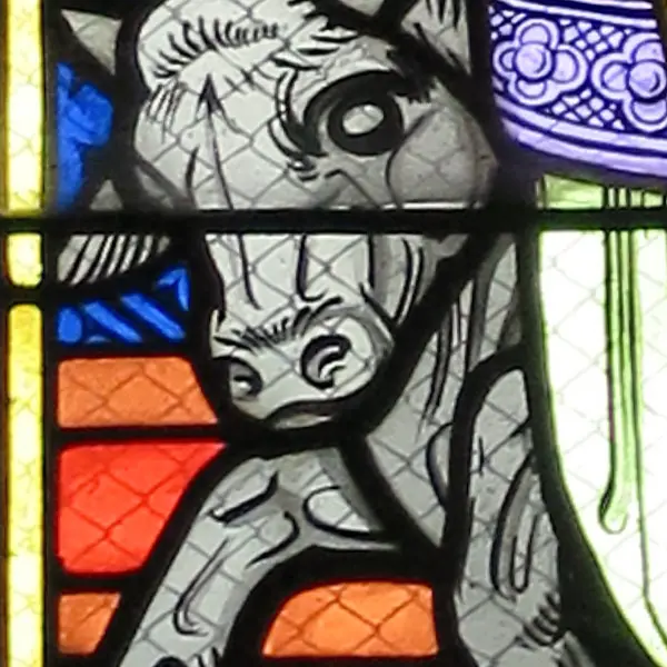 Eglise St-Saturnin -Vitrail F. Chigot (1927) Le taureau